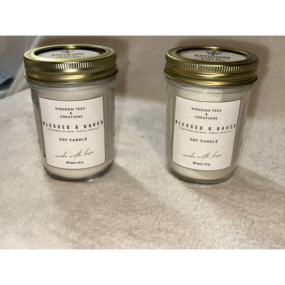 Blessed & Baked - handcrafted 8oz Soy Candle USA - Picture 1 of 3